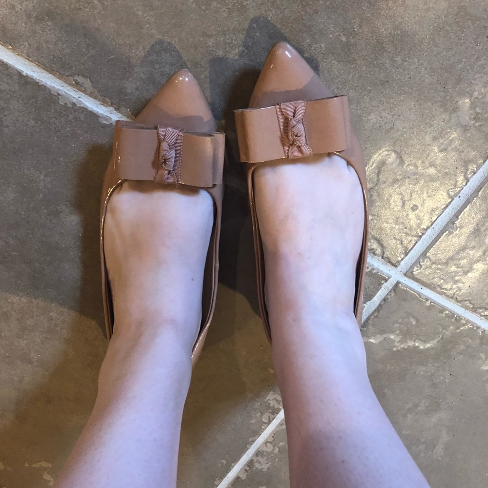 J. Crew Nude Bow Flats